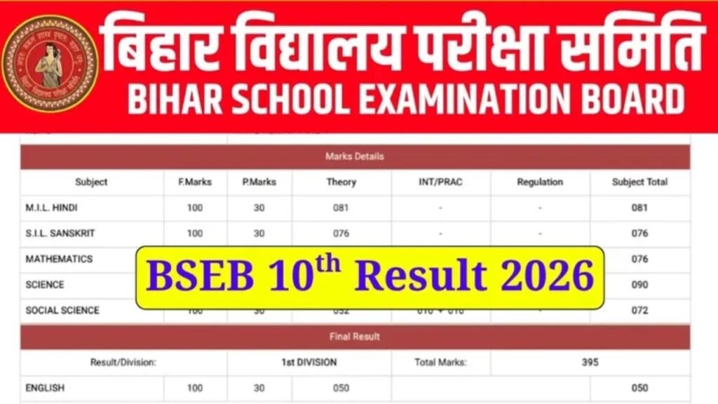 Bihar Board 10th Result 2026 – 1 Click to Check Your Result, 33% Passing Rule & Result Link Active Soon